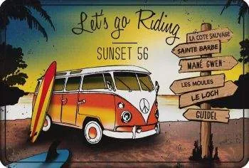 SURFPISTOLS Sunset 56 Plaque Métal Déco Combi Bretagne