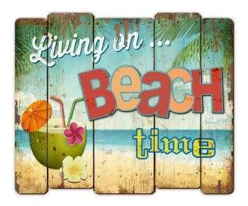 SURFPISTOLS Idées cadeaux tableau bois LIVING ON BEACH
