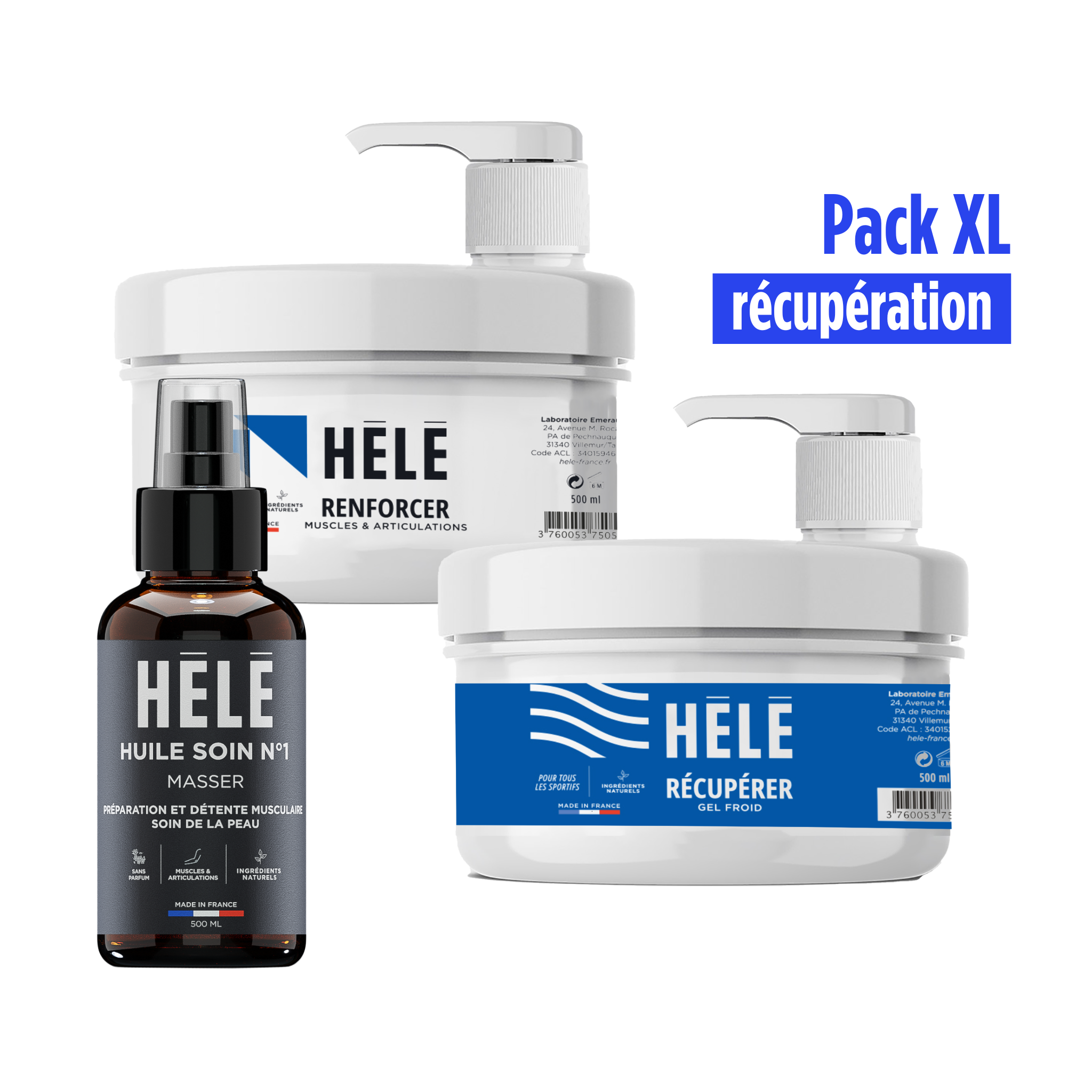 Hélé Nos packs pack récupération classique 75ml huile neutre