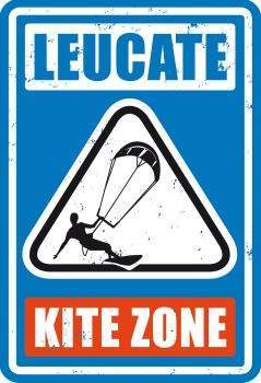Surfpistols Plaque Métal Leucate Kite Zone Blue