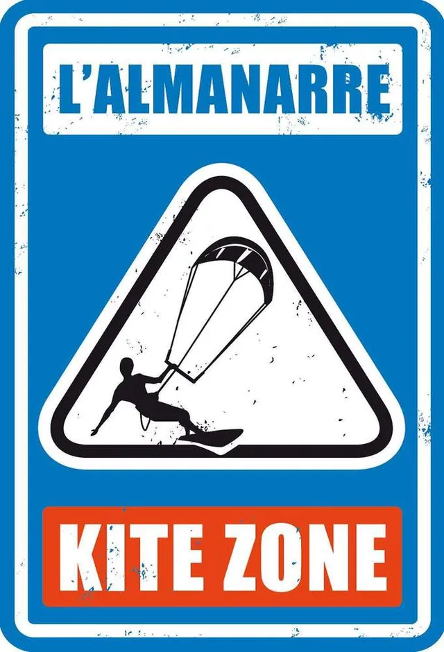 SURFPISTOLS Idées cadeaux plaque métal Almanarre kite zone