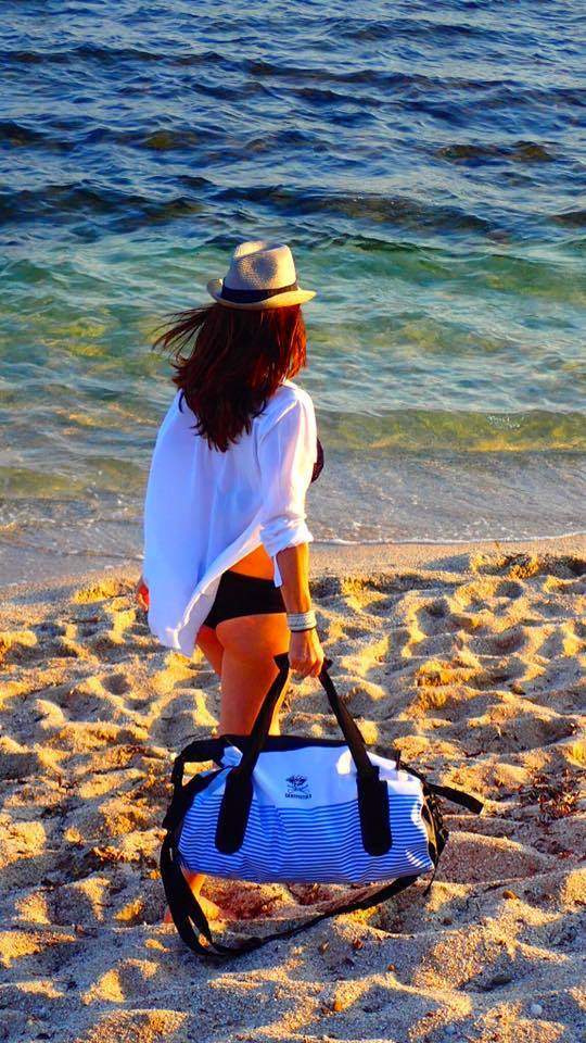 SURFPISTOLS Dry Duffle sac étanche 30 L marinière navy