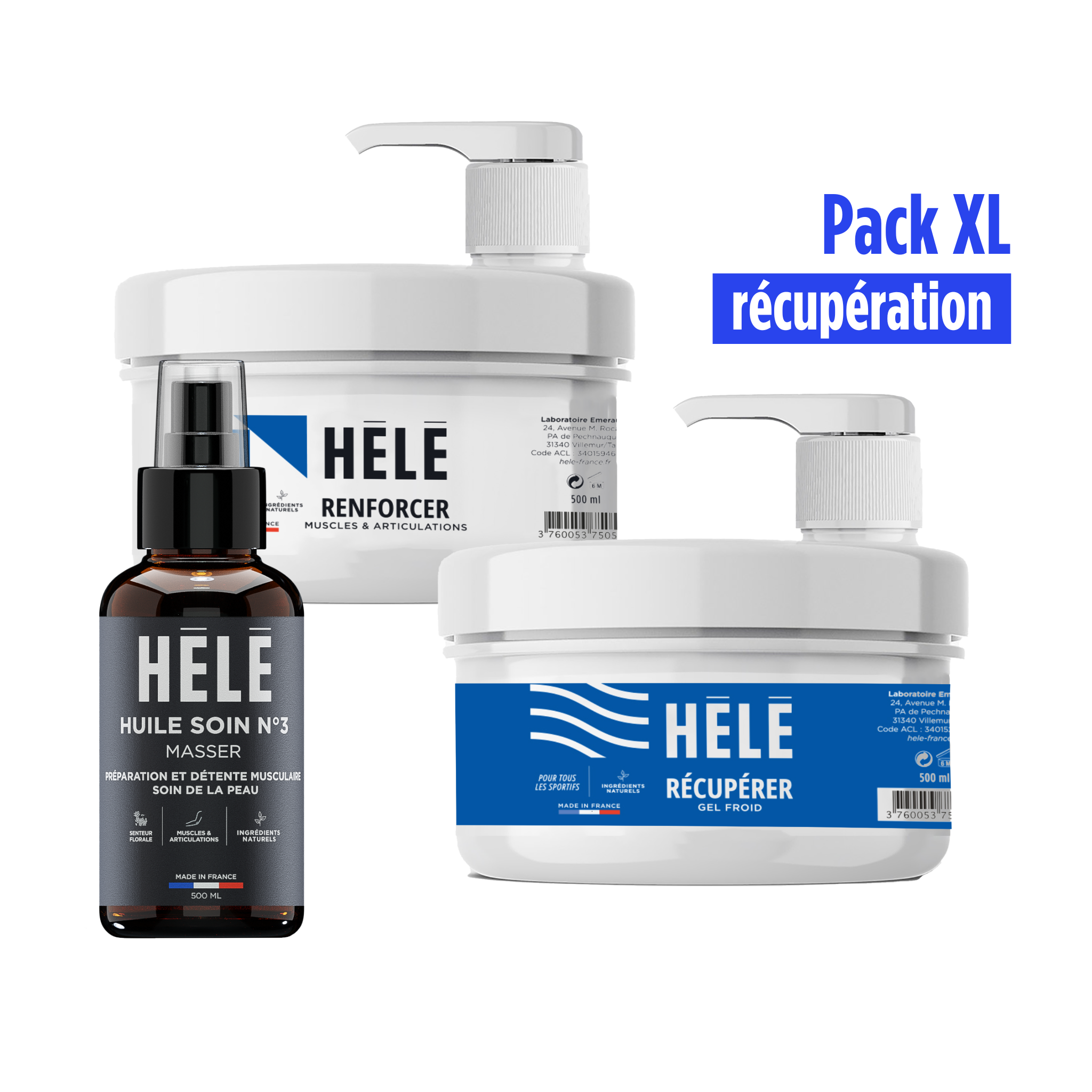 Hélé Nos packs pack récupération classique 75ml huile neutre