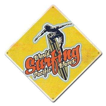 SURFPISTOLS World Surfing plaque métal déco vintage
