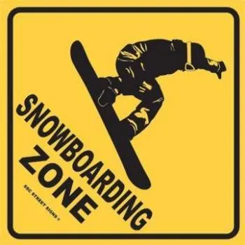 Surfpistols Snowboarding Zone plaque métal déco