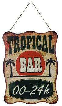 SURFPISTOLS Tropical Bar Plaque Métal Déco Intérieur