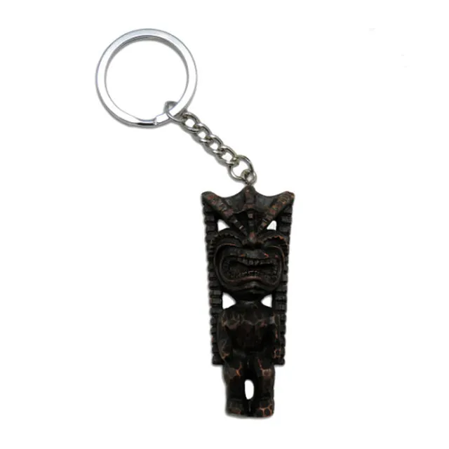 SURFPISTOLS Idées cadeaux porte-clés Happy Tiki bois 5 cm