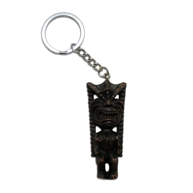 SURFPISTOLS Idées cadeaux porte-clés Happy Tiki bois 5 cm