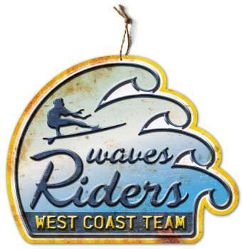 SURFPISTOLS Wave Rider plaque métal déco vintage intérieur