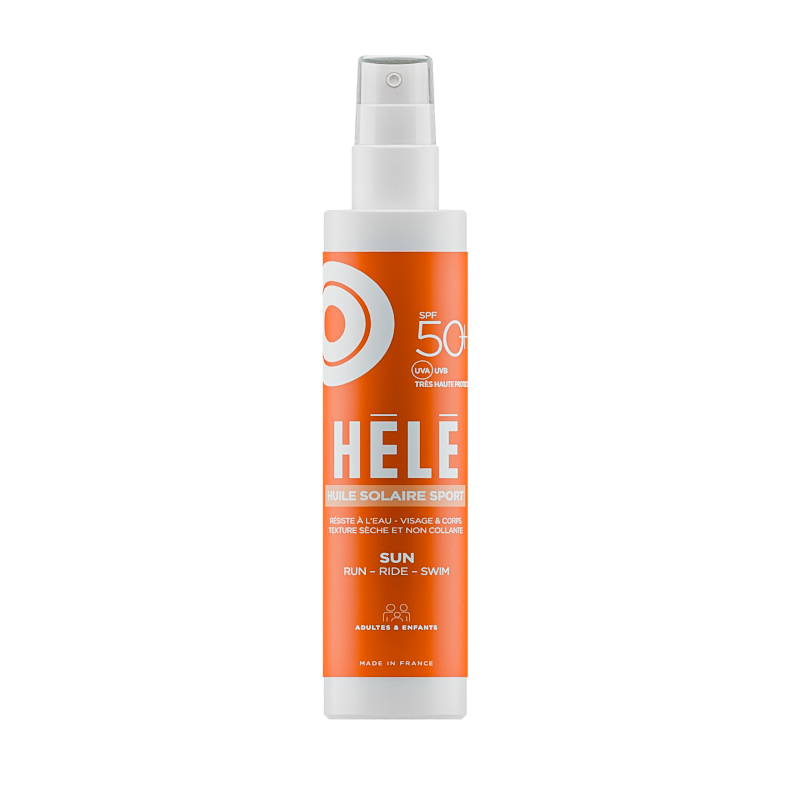 Hélé Protection solaire huile solaire SPF50+ visage corps texture sèche