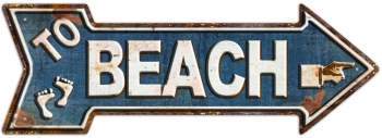 SURFPISTOLS To Beach plaque métal déco vintage plage