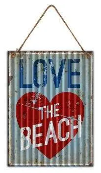 SURFPISTOLS Love The Beach Plaque Métal Déco Vintage
