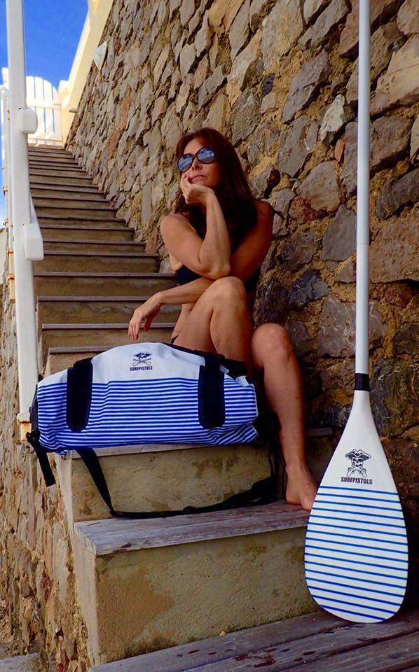 SURFPISTOLS Dry Duffle marinière White 30L sac étanche