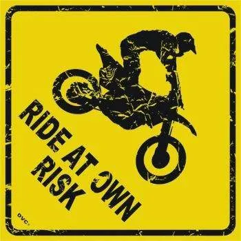 SURFPISTOLS Bike Risk plaque métal déco alu
