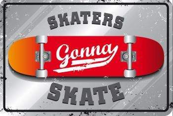 SURFPISTOLS Idées Cadeaux Plaque Métal Gonna Sk8 20x30 cm