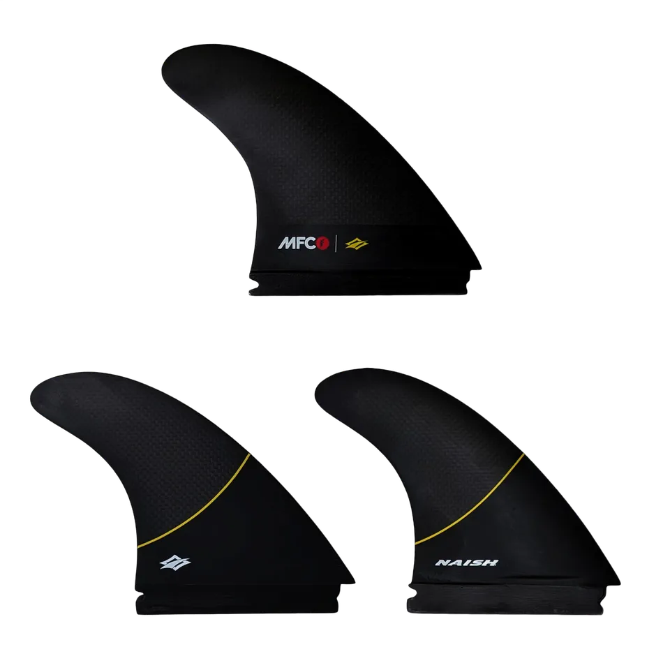 Naish Future Thruster Fin Set ailerons surf Noir 3 pièces