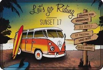 SURFPISTOLS Sunset 17 plaque métal déco van life