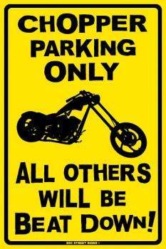 SURFPISTOLS Chopper Parking plaque métal alu