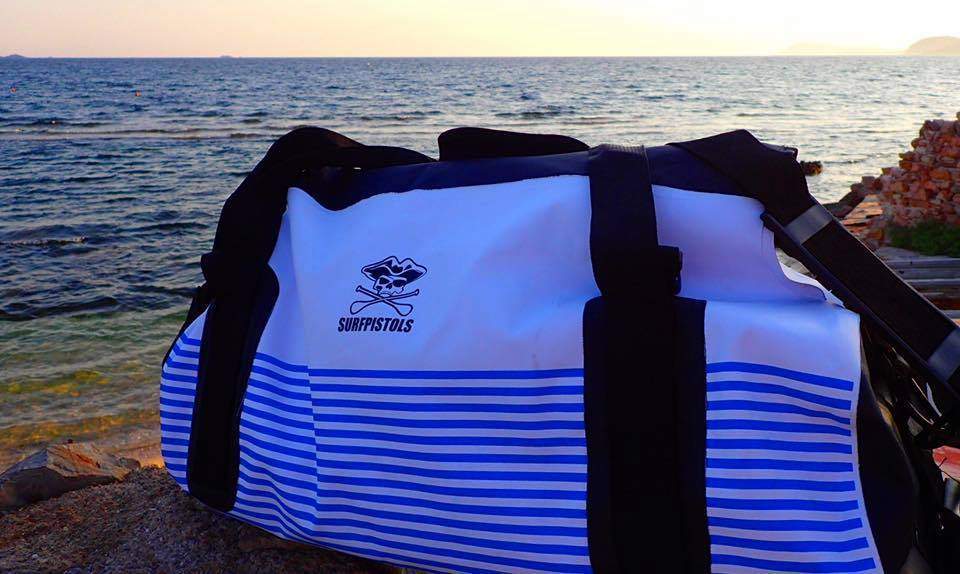 SURFPISTOLS Dry Duffle marinière White 30L sac étanche