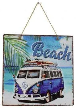 SURFPISTOLS Plaque Métal Van Life Beach Blue
