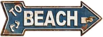 SURFPISTOLS To Beach plaque métal déco vintage plage