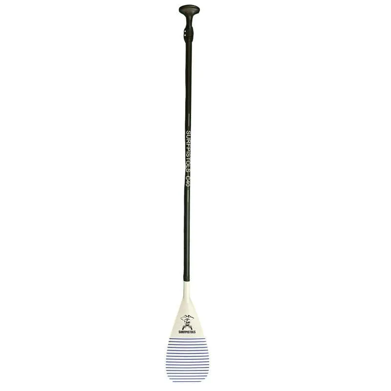 SURFPISTOLS Stand Up Paddle Pagaie Carbone C40 Blanc 2 Parties
