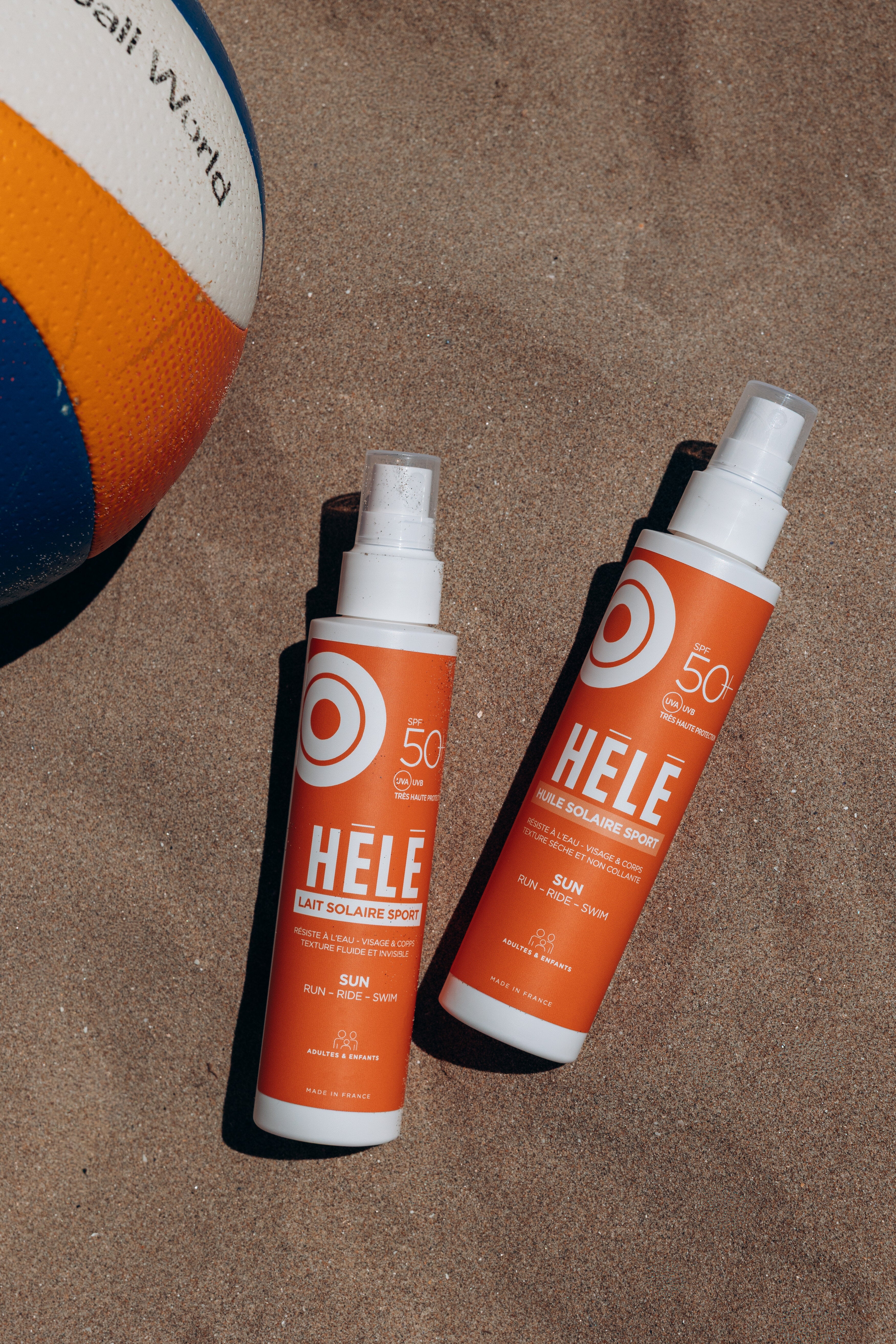 Hélé Lait solaire sport SPF50+ visage corps invisible
