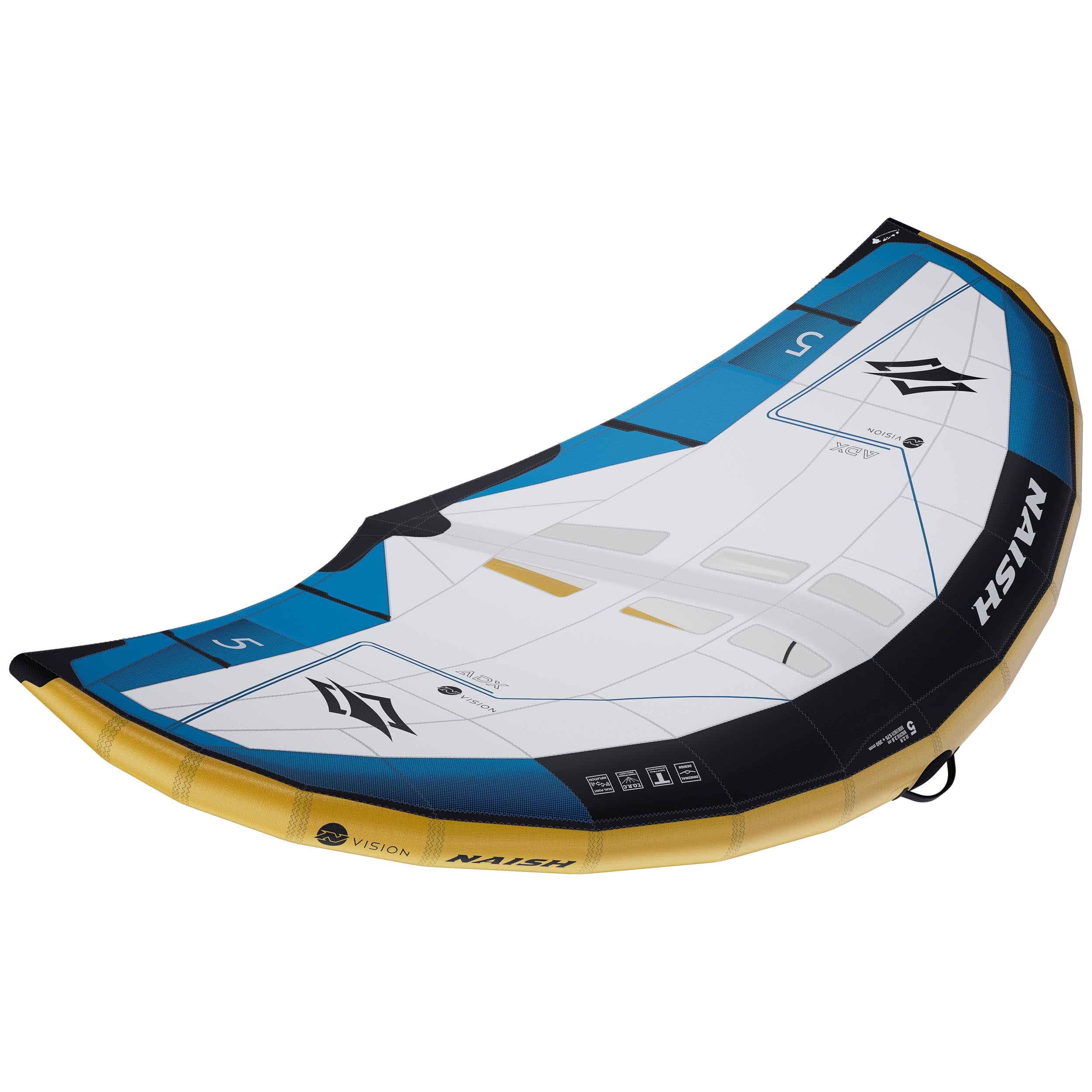 Naish 2025 ADX NVision aile de wing 5m Aluula maniable