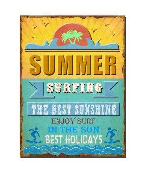 Surfpistols Summer plaque métal décorative plage vintage