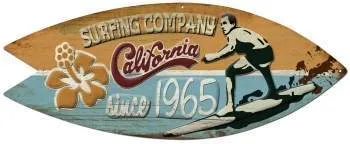 SURFPISTOLS Idées cadeaux plaque métal Surfing Company vintage