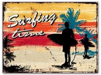 SURFPISTOLS Idées cadeaux plaque métal Surfing Time déco acier