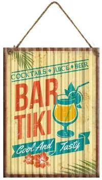Surfpistols Tiki Bar plaque métal déco intérieure