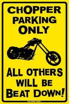 SURFPISTOLS Chopper Parking plaque métal alu