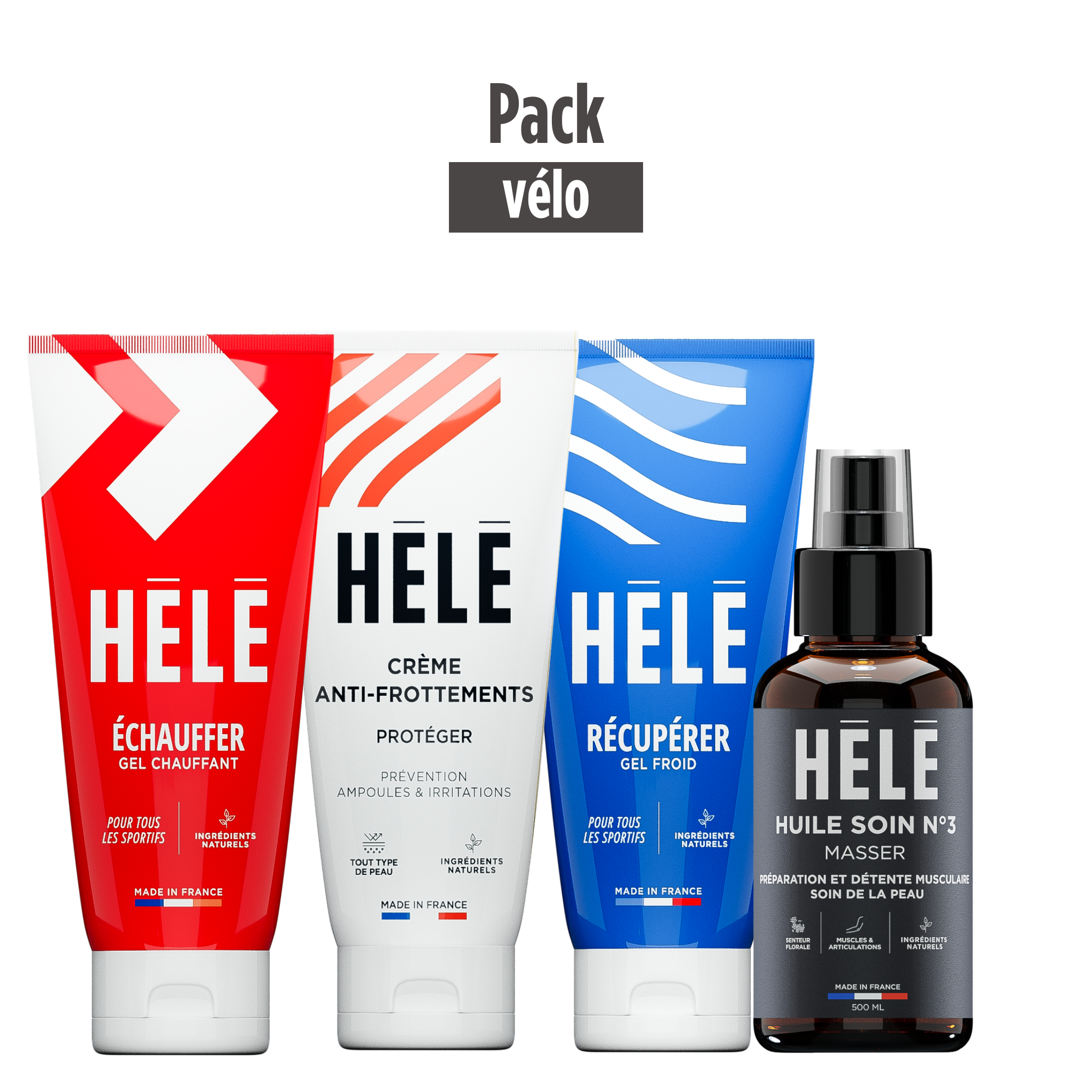 Hélé Nos packs pack vélo classique 75ml huile neutre