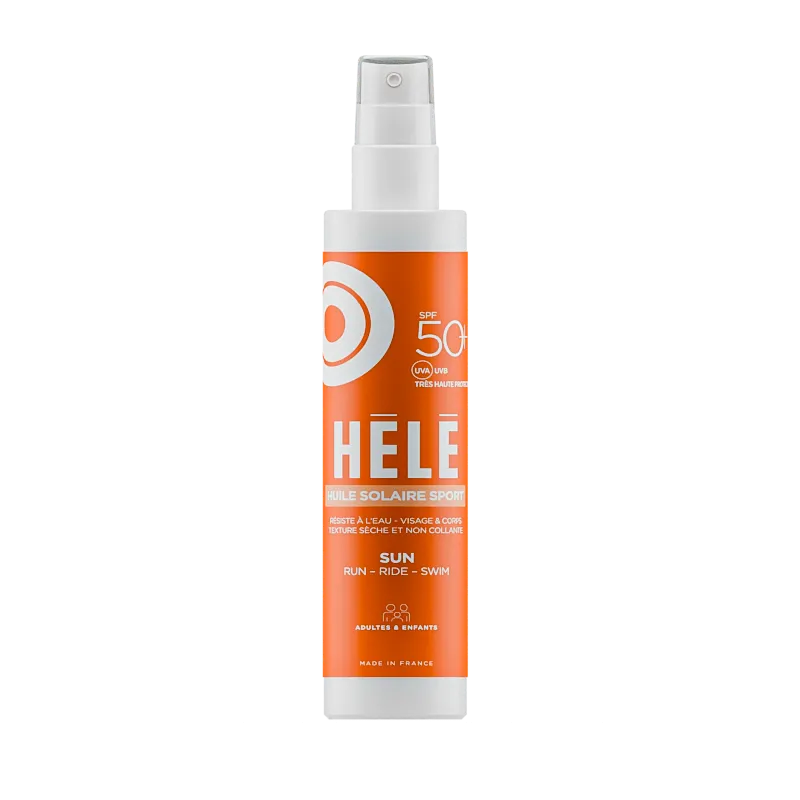 Hélé Protection solaire huile solaire SPF50+ visage corps texture sèche
