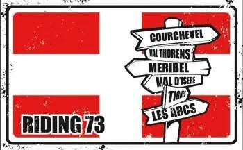 SURFPISTOLS Plaque Métal Riding 73 Déco Ski Savoie Alu