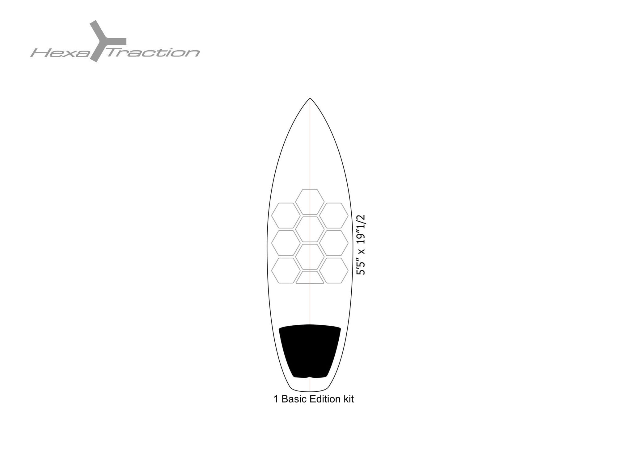 SURFPISTOLS HexaTraction Clear Basic pad surf transparent 11 pcs