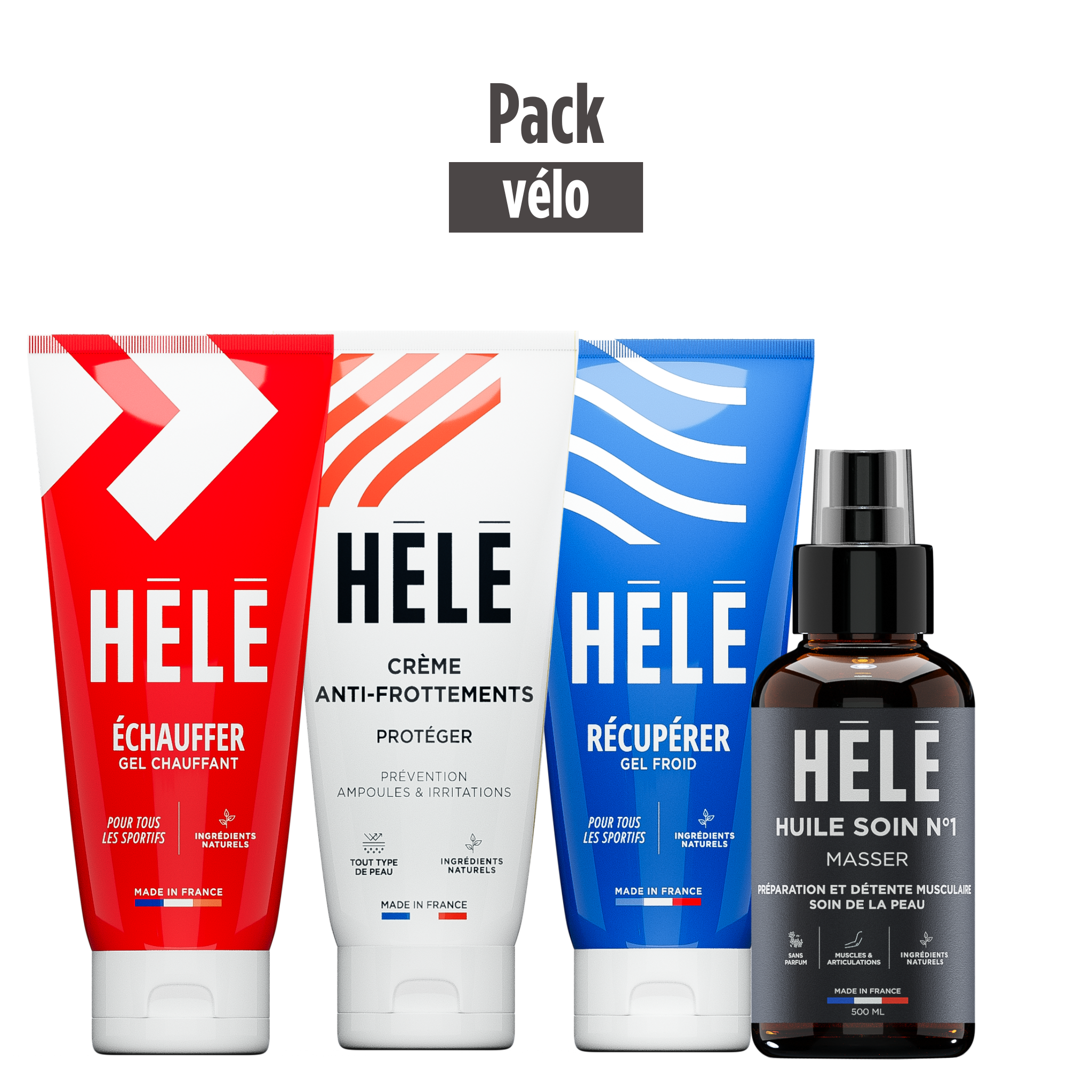 Hélé Nos packs pack vélo classique 75ml huile neutre