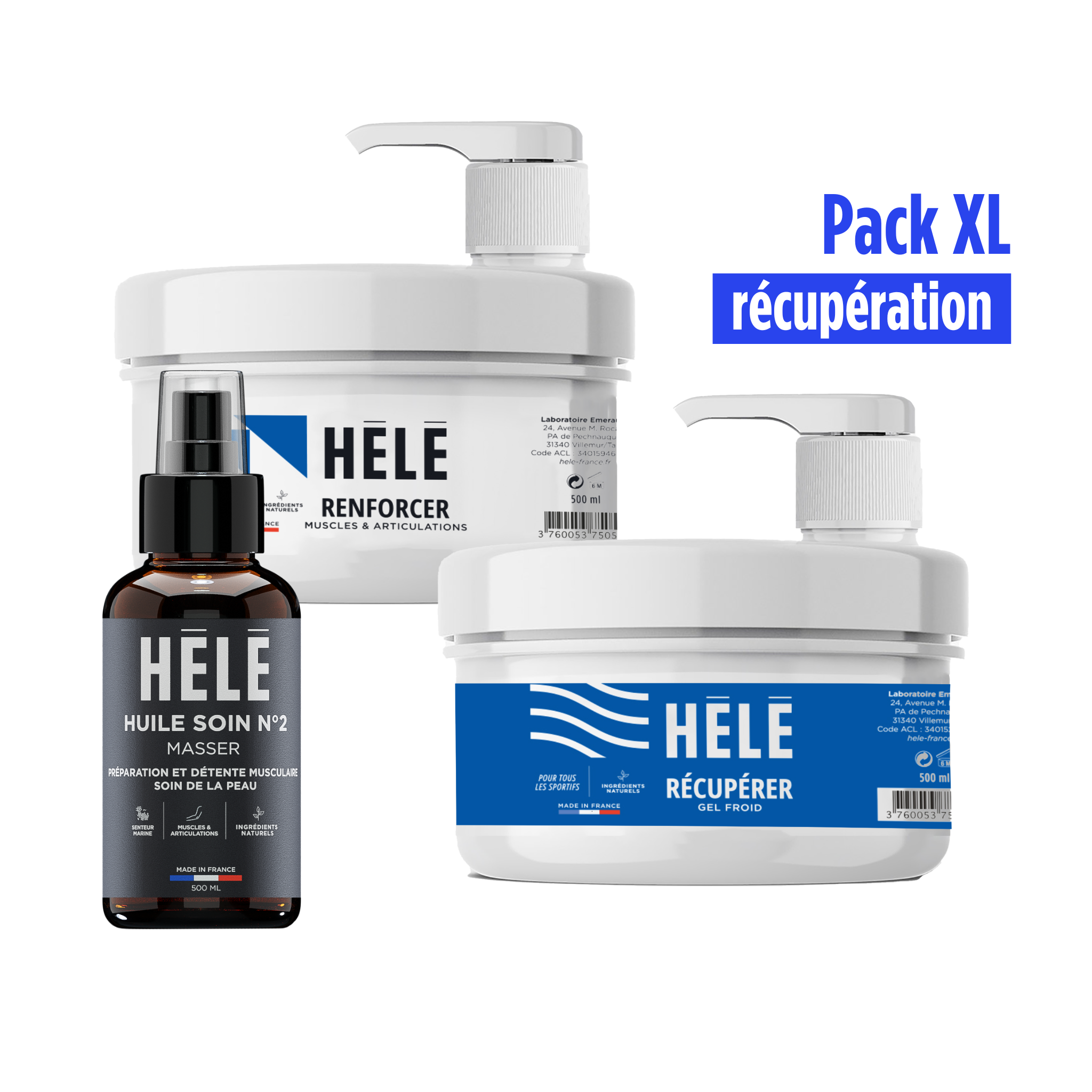 Hélé Nos packs pack récupération classique 75ml huile neutre