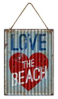 SURFPISTOLS Love The Beach Plaque Métal Déco Vintage