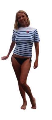 SURFPISTOLS Combinaisons lycra femme marinière manches courtes