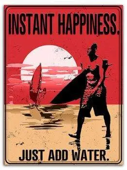 SURFPISTOLS Instant Happiness plaque métal déco surf