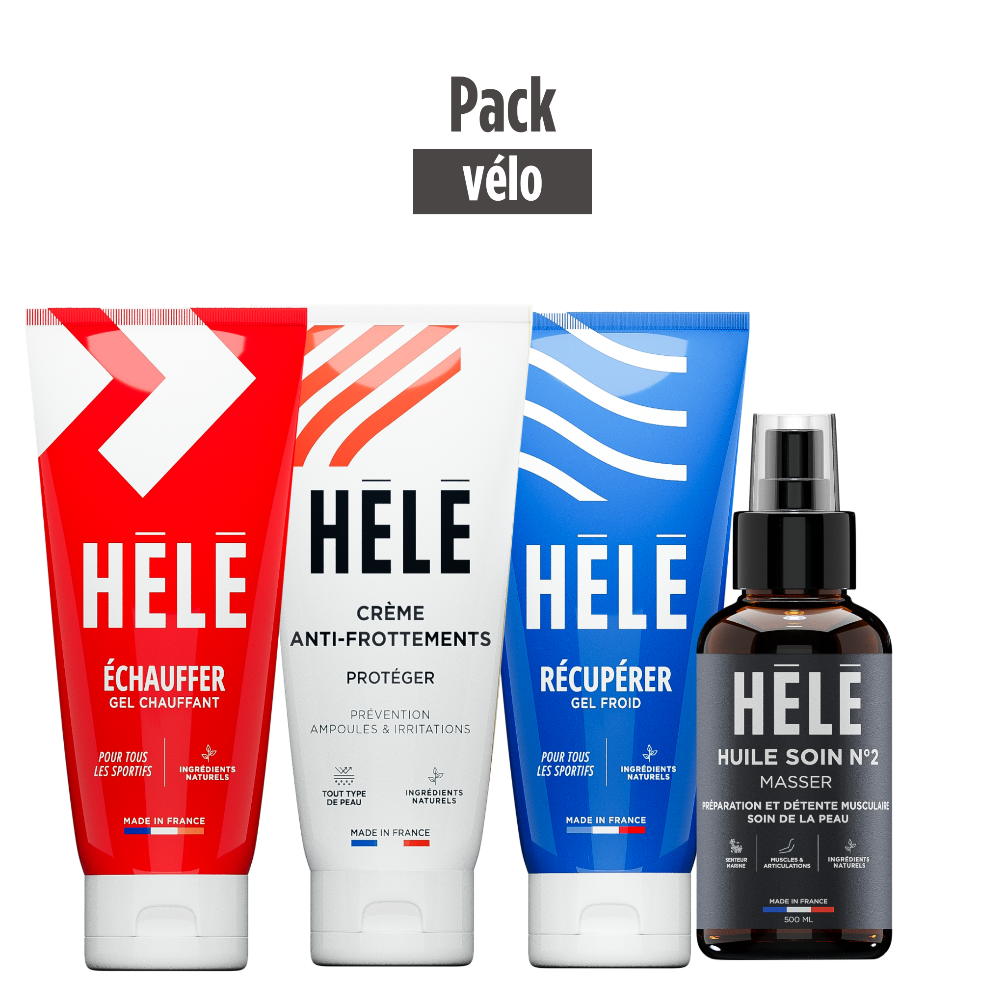 Hélé Nos packs pack vélo classique 75ml huile neutre