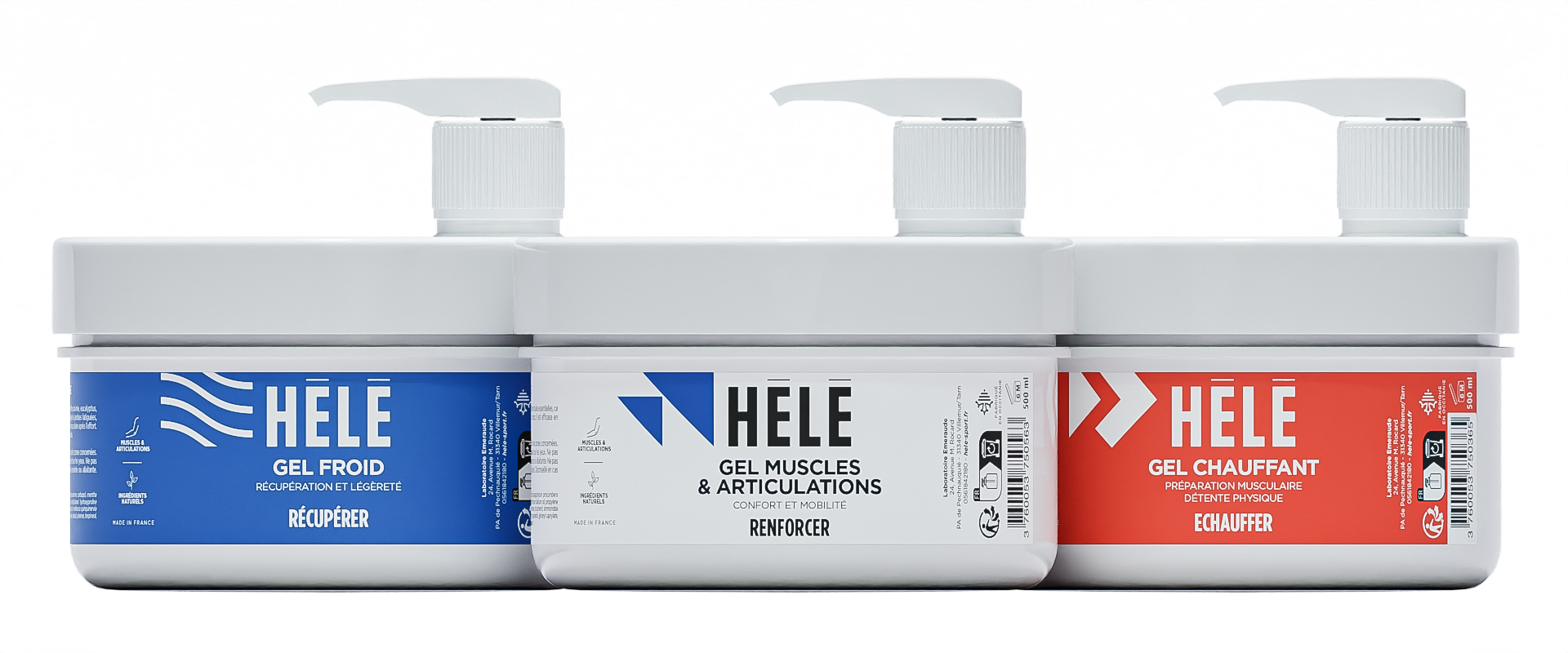 HÉLÉ Pack Indispensable gels sportif XL 500ml arnica