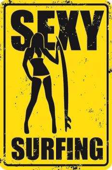 SURFPISTOLS Sexy Surfing plaque métal déco alu collector
