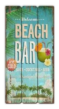 SURFPISTOLS Idées cadeaux tableau bois Beach Bar plage