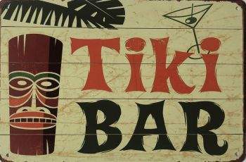 SURFPISTOLS Tiki Bar plaque métal décorative intérieur
