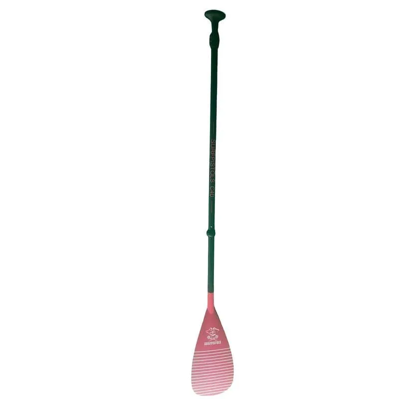 Surfpistols C40 Pagaie SUP Carbone Rose 3 parties