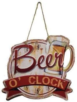 SURFPISTOLS Idées cadeaux Beer O Clock plaque métal