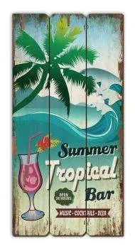 SURFPISTOLS Tropical Bar tableau déco bois exotique